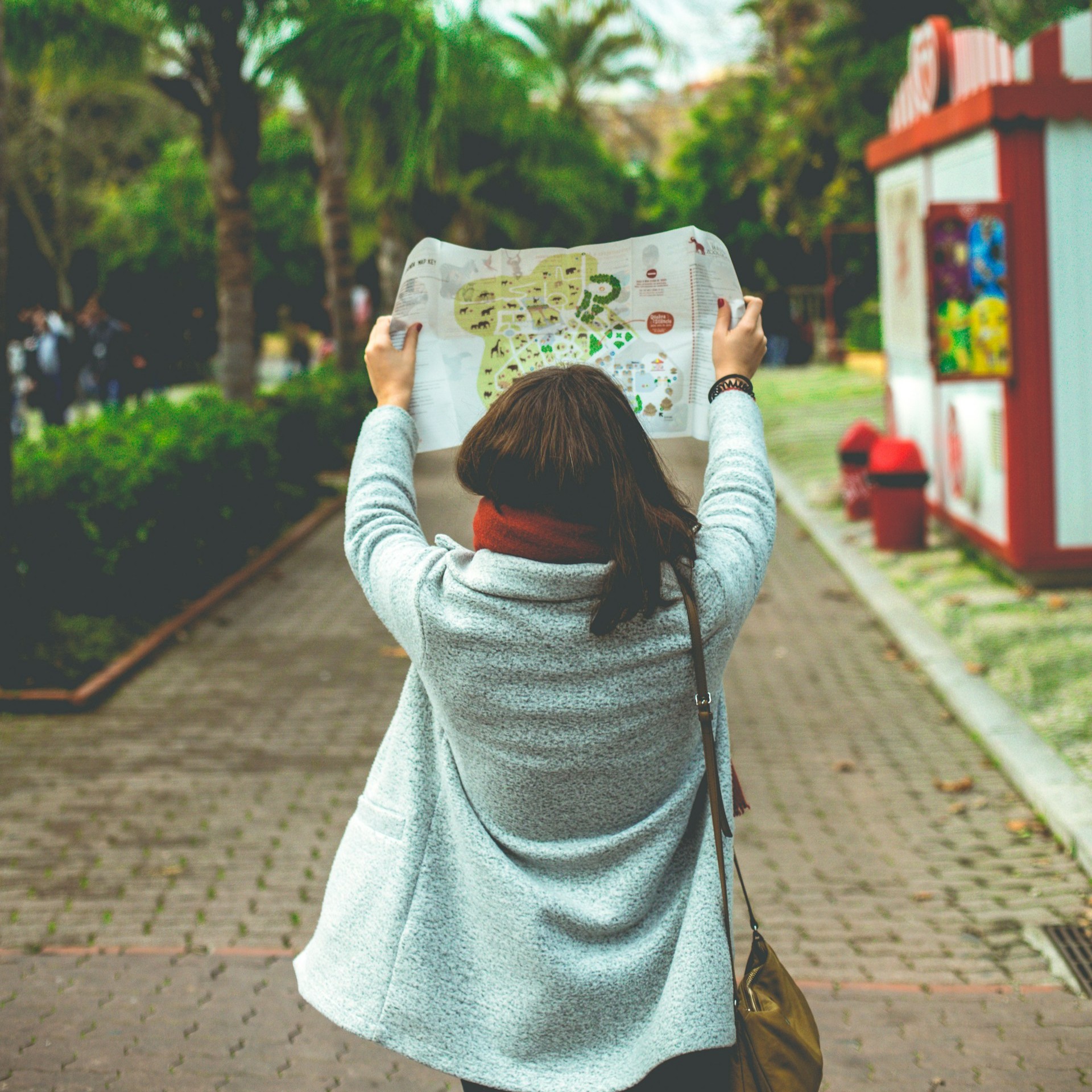 Women-is-checking-map